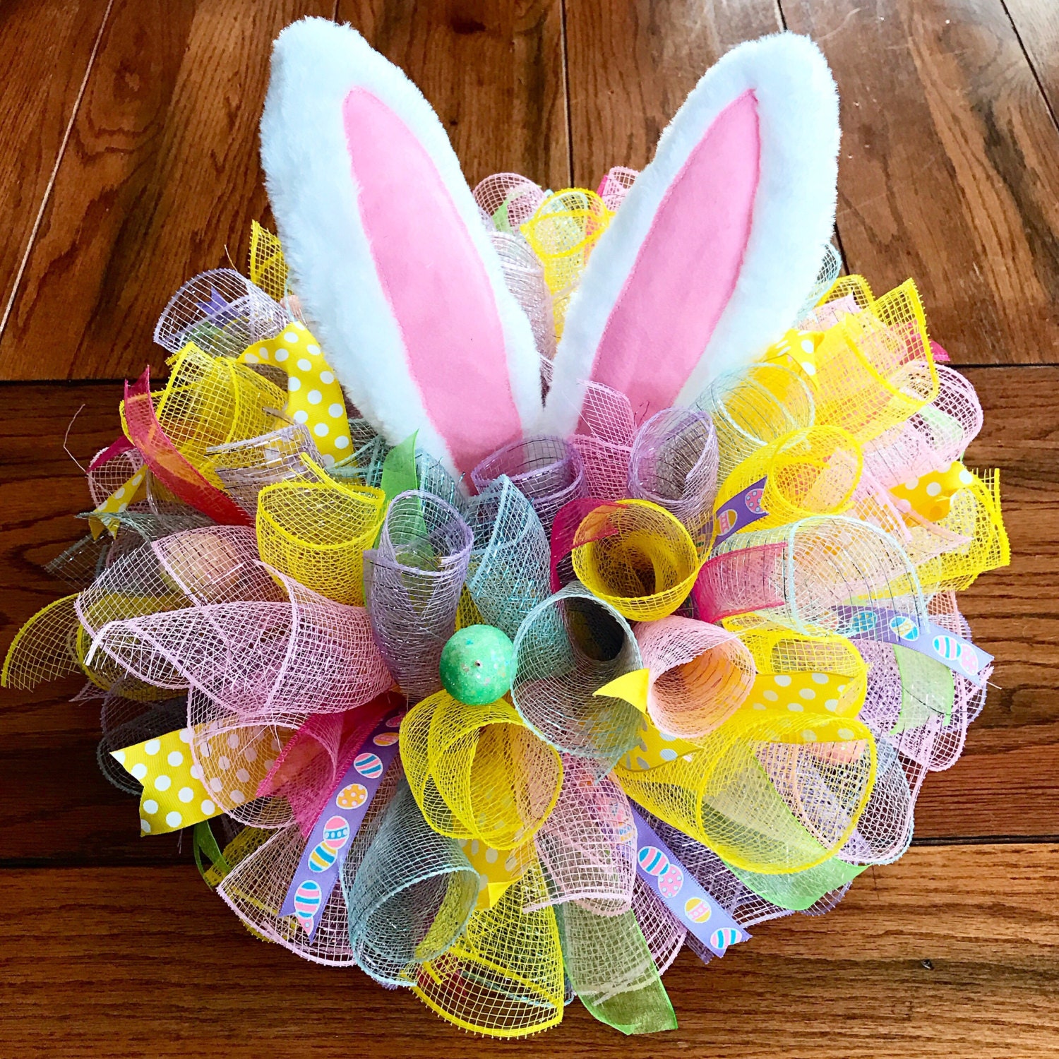 Easter Centerpiece in Deco Mesh with Bunny Ears