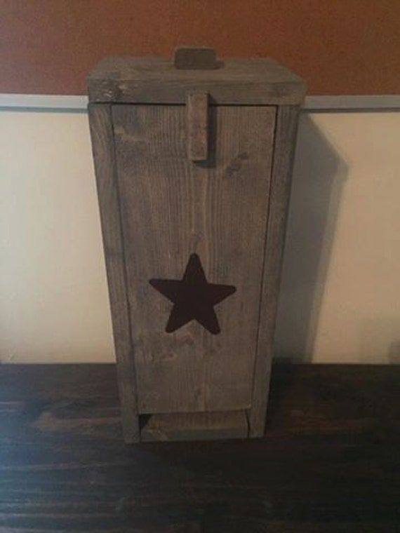 Primitive Handcrafted wood grocery bag holder