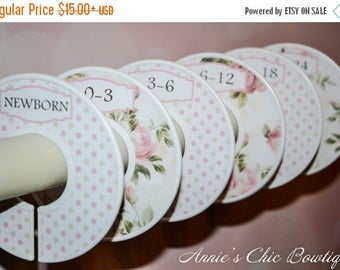 Baby Closet Dividers, Floral Closet Dividers, Closet Organizers, Baby shower gift, Pink Closet divider, Girl Nursery, Newborn gift, C138