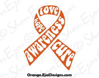 Kidney Cancer, Leukemia Svg, Multiple Sclerosis, Rsd, Adhd, Crps, Orange, Cancer Svg, Cancer Ribbon Svg, Awareness Ribbon Svg