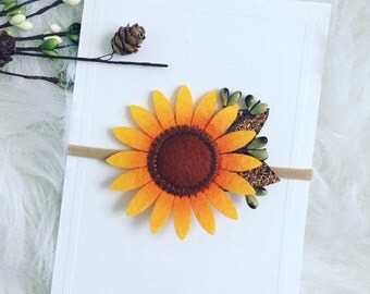 Fall Sunflower Nylon Headband | Baby Fall Headband | Girls Fall Sunflower