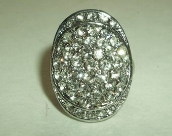 Rhinestone Cluster Costume Ring 7.5