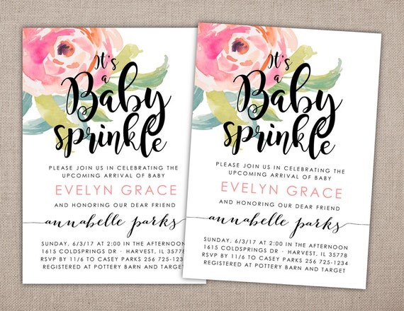 BABY SPRINKLE Printable Invitation Girl Baby Shower
