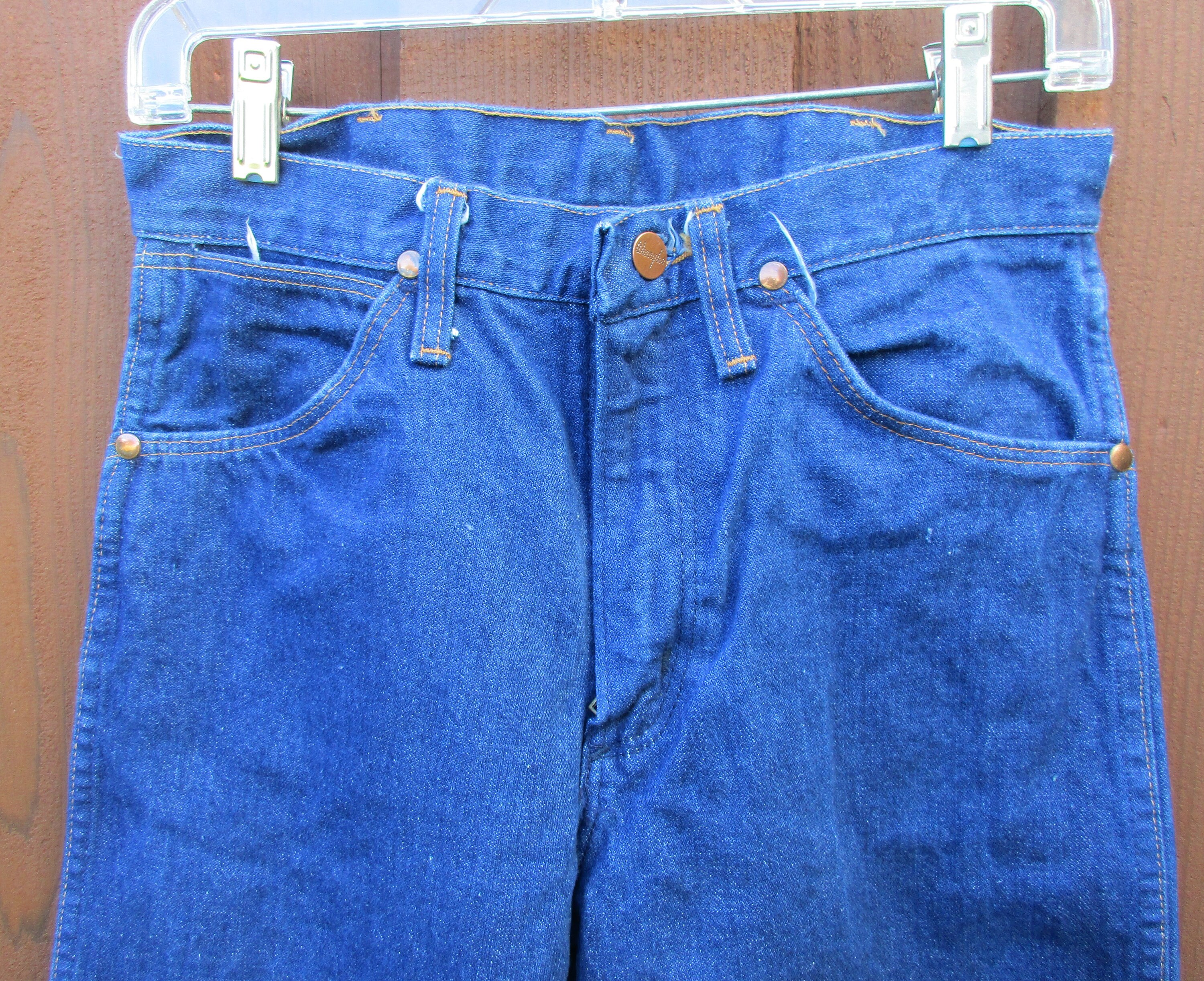 Wrangler Jeans 1970s Dark Wash Straight Leg Denim Vintage