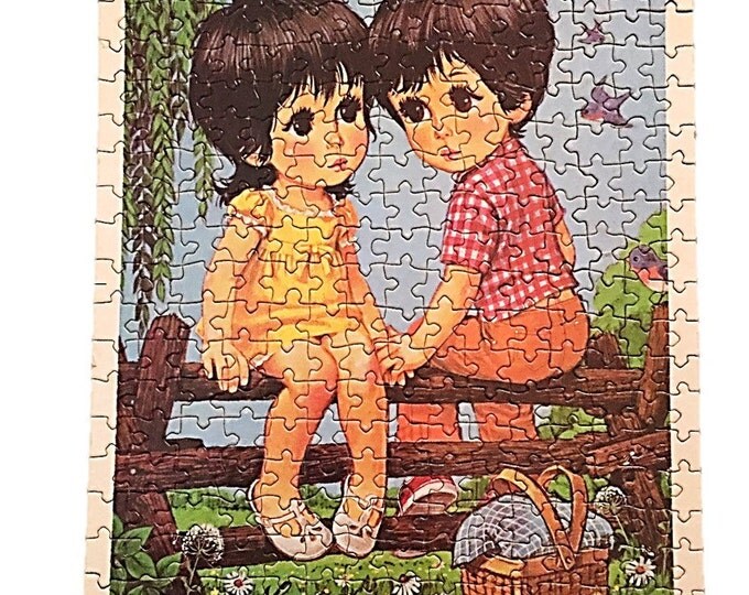 Big Eye Sad Eye Kids Sugar 'n' Spice Picture Jigsaw Puzzle by Lee 325 Pieces Complete 1960s Warren Paper Products,