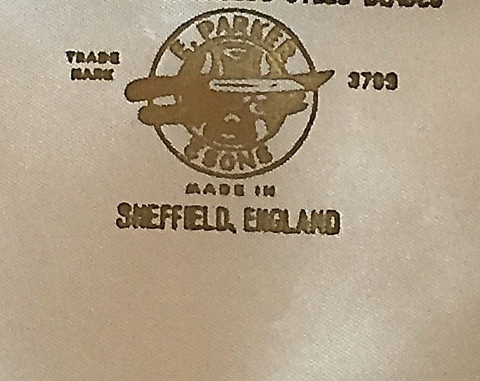 Vintage 9 Piece Sheffield E. Parker and Sons Stainless Steel Cutlery - Vintage Bakelite Serving Fork - Spreader and Cake Server