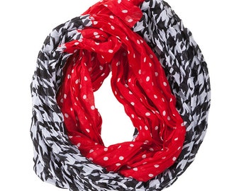 Houndstooth Polka Dot Infinity Scarf - Originally 15.00