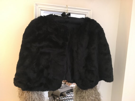 Black Faux Fur Cape Wrap