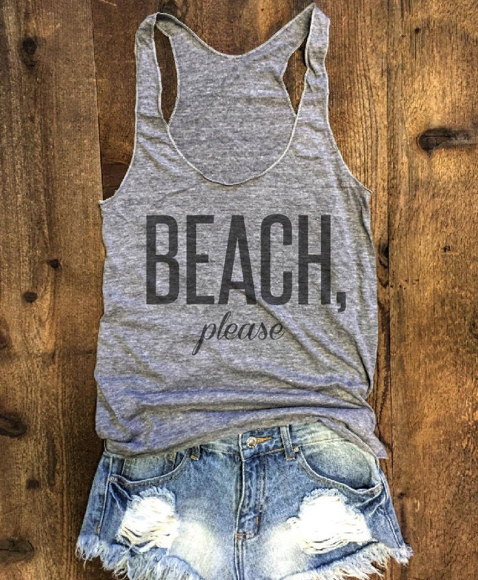 BEACH Please Eco Workout Tank Fitness Tank Workout Top