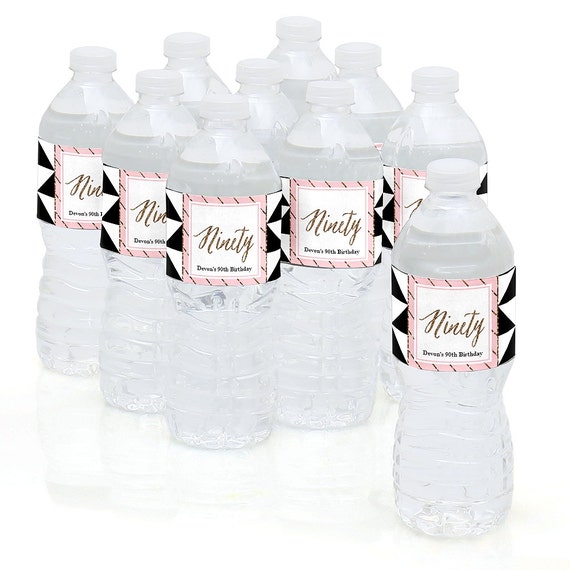 90th Birthday Party Water Bottle Sticker Labels