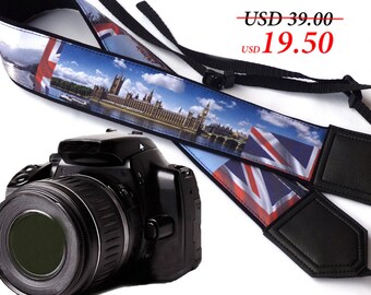 London camera strap. Big Ben camera strap. City view. DSLR / SLR Camera Strap. Camera accessories by InTePro