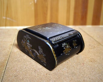 Vintage jewelry chest, wooden jewelry box made in England.
