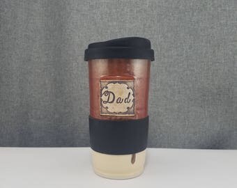 IN STOCK **Pottery Travel mug / Commuter mug with silicone - Ohatta/ Butter - Dad