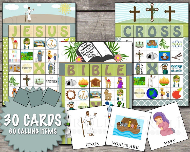 Christian Bible Bingo 30 Printable Cards INSTANT DOWNLOAD