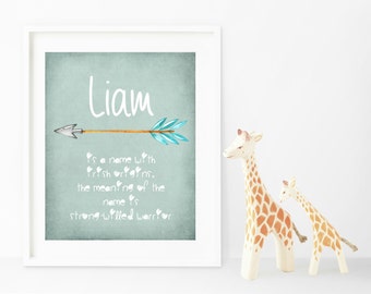 Baby boy name art | Etsy