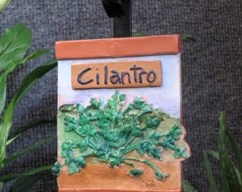 Cilantro herb garden marker