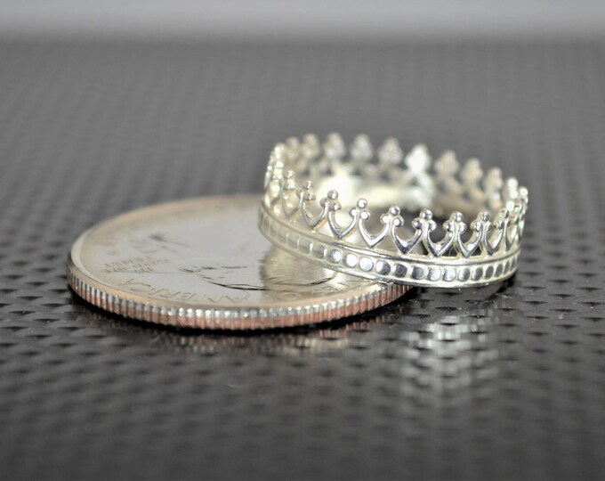 Sterling Crown Ring, Silver Princess Ring, Silver Ring, Silver Crown, Tiara Ring, Silver Crown Ring, Queen Ring, Princess Crown Ring, Crown
