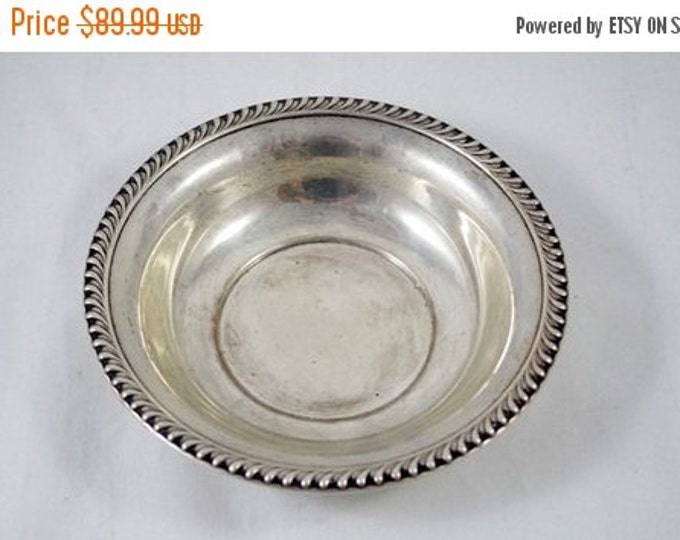 Storewide 25% Off SALE Vintage Sterling Silver Serving Dish that Features a Wonderful Victorian Rope Style Boarder Surrounding this Fantasti