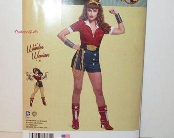 Brand New Simplicity D0512 Pattern Women Misses Sizes 6 - 14 Top Shorts Headband Wrist Cuffs DC Wonder Woman Style Cosplay Halloween Costume