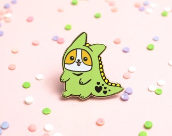 Corgzilla Pin, Enamel Pin, Lapel Pin, Hard Enamel Pin, Welsh Corgi, Pins, Gift for dog lovers, corgi lovers, Cute Pins, Corgi Pins, Dog Pin