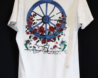 Grateful Dead t-shirt original authentic vintage distressed rock and roll shirt bootleg Let it Grow Enjoying the Ride