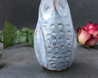 Vintage ceramic figurine vintage - ceramic owl Statue Vintage blue