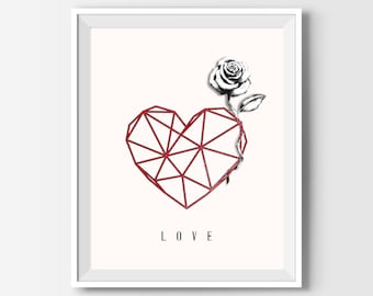 Valentines Gift For Him, Valentines Gift For Her, Love, Boyfriend Gift, Girlfriend Gift, Valentines Day Decor, Heart, Rose, Anniversary Gift