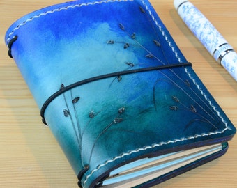 All Sizes Seagrass Ombre Turquoise Blue Fauxdori Midori Travelers Notebook A4 A5 A6 Cahier Pocket Regular Standard Personal Passport A7