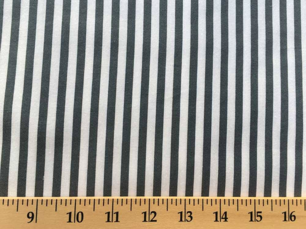 Gray Stripe Fabric By the Yard / Half Yard Dark GRAY & WHITE