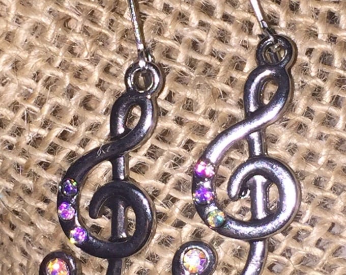 Treble clef earrings