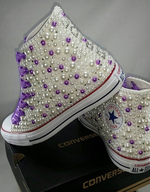 Bridal Converse Wedding Converse Bling & Pearls Custom