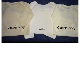 Plain IVORY bodysuit - short or long sleeves