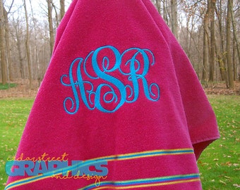 Monogrammed Beach towel EXTRA LARGE - Bridesmaid Gifts - Personalized Beach Towel - Embroidered Beach Towel - Destination Wedding