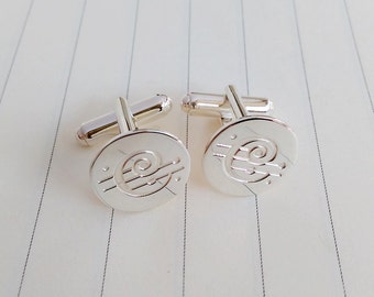 Chicago Symphony Orchestra Cufflinks,Chicago Symphony Cufflinks,Personalized Logo Cufflinks,Custom Logo Cufflinks,Groom Gift from Bride