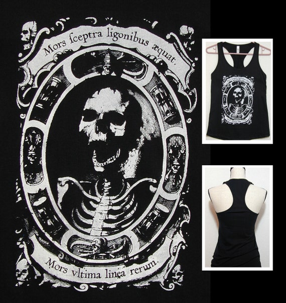 Memento Mori Gothic Horror Women's Racerback Tanktop. Dance Macabre. by HouseOfCurios steampunk buy now online
