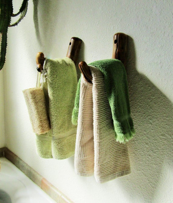 Unique Quirky Pair of Cottonwood Hooks for coat hooks hat