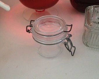 Salt Larder La Parfait French Glass Canning Jar with Lid Clear Glass Round Latch Top Jar