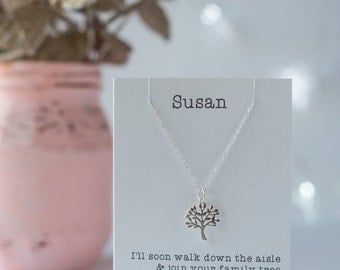 Mother of the groom gift from the bride to be tree necklace