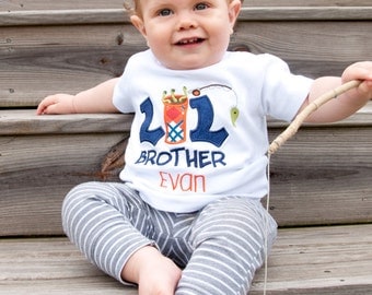 Little brother outfit - Little brother coming home outfit - Sibling shirts - Baby brother outfit - Fishing shirt -Little Brother Big Brother