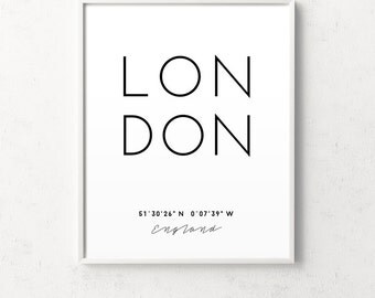 London print, london coordinates, london poster, london city, coordinates print, city art, london art, london printable, coordinates poster