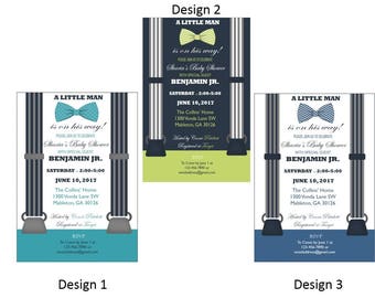Printable Little Man Baby Shower Invitations