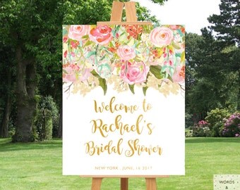 Bridal Shower Decorations, Bridal Shower Banner, Bridal Shower Sign, Floral Bridal Shower Decorations, Printable Bridal Shower, Download
