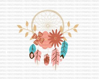 Dreamcatcher Floral Swag SVG SVG Clipart Cut File Cuttable File Printable Iron On Cricut Design Space Silhouette Cameo File Cricut Files