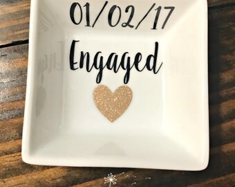 Engaged Ring Dish | Ring Holder | Jewelry Holder | Engagement Gift | Bride To Be | Valentine's Day
