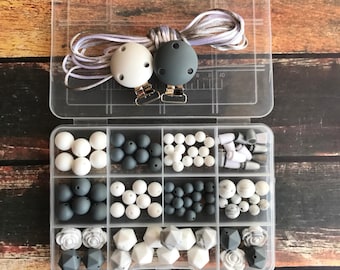 DIY teething necklace kit - Wholesale Silicone beads - DIY pacifier clip kit - Silicone Beads - DIY nursing necklace - marble Wholesale