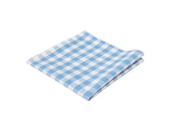 Aqua Blue Gingham Pocket Square.Aqua Plaid Cotton handkerchief.Wedding.Gifts.