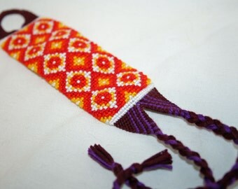 Southwestern Style Orange Diamonds Friendship Bracelet