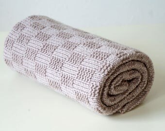 Hand knit baby blanket, wool baby blanket, baby wrap, stroller blanket, baby shower gift, baby throw, baby afghan, READY TO SHIP