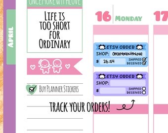 Munchkins - Etsy Order Tracker Planner Stickers (M29)