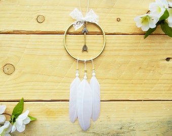 Gold Arrow Rearview Mirror Charm: Interior Car Accessory for Women, Boho Car Decor, Rearview Mirror Dangler, Car Dreamcatcher, First Car